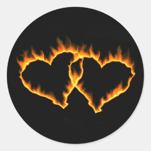 Flaming Hearts Sticker