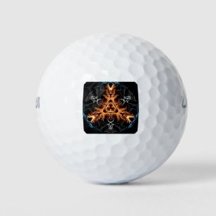 Flaming Heavy Metal Style Mandala Golf Balls