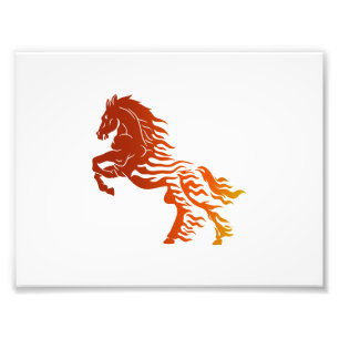 Flaming horse - Choose background color Photo Print