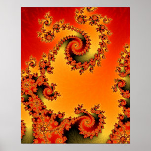 Flaming Hot Double Spiral Poster