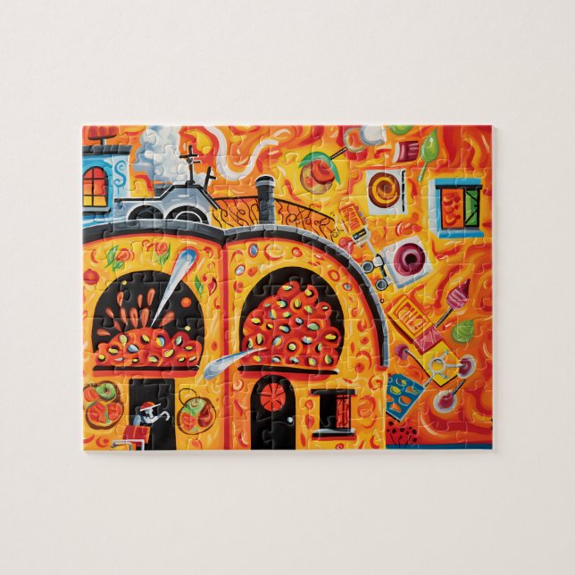 Flaming Hot Pizza Jigsaw Puzzle (Horizontal)