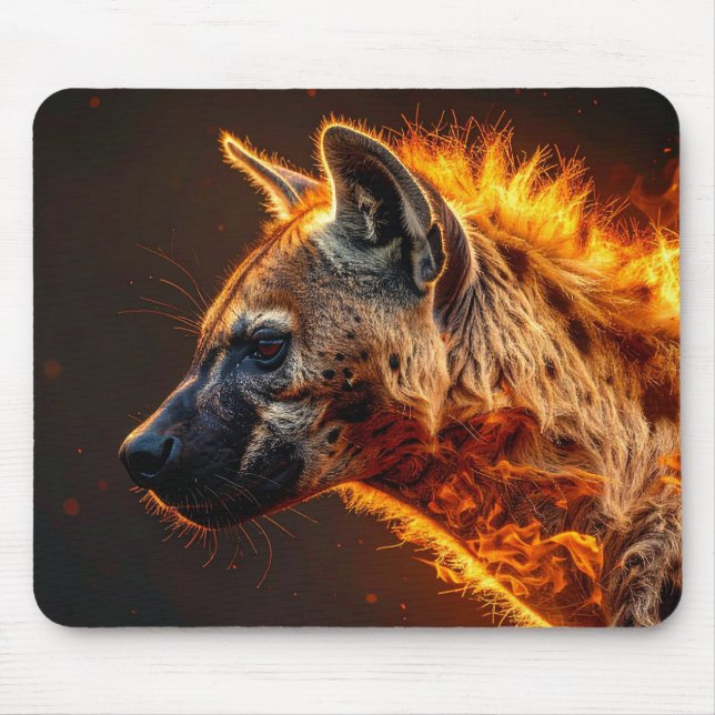 Flaming hyena mouse pad (Front)