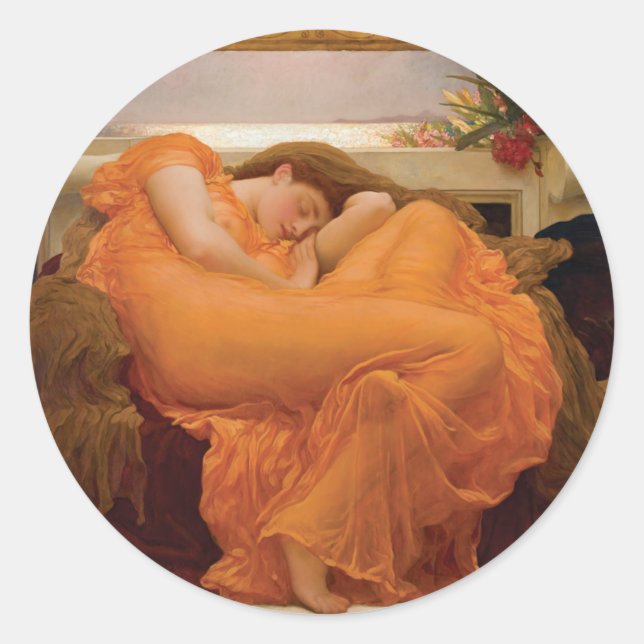 Flaming June by Frederic Leighton Classic Round Sticker (Front)