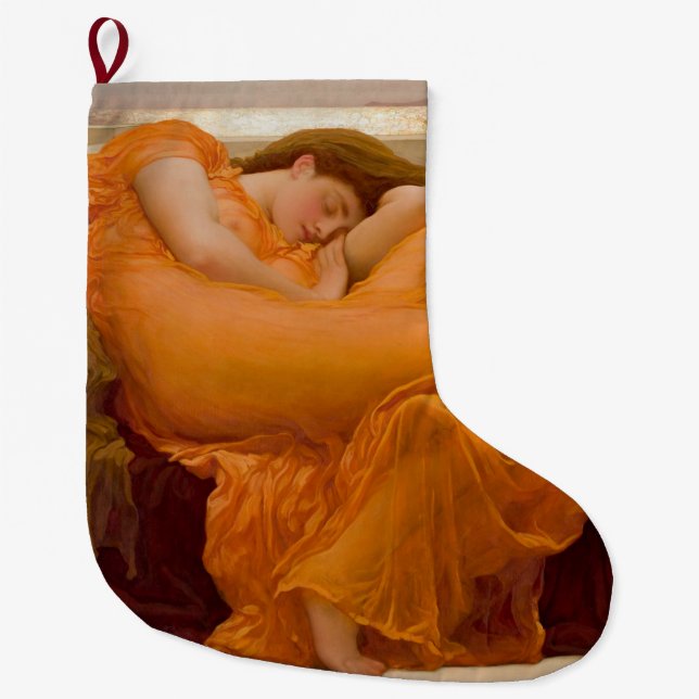 Flaming June (by Frederic Leighton) Large Christmas Stocking (Front)