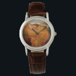 Flaming June (by Frederic Leighton) Watch<br><div class="desc">This design features a painting by the British artist Sir Frederic Leighton (1830–1896), who was famous for his works depicting historical, biblical, and classical scenes in an academic style. This painting shows a stunningly beautiful woman wearing a diaphanous red dress as she is curled up asleep. Some art historians have...</div>