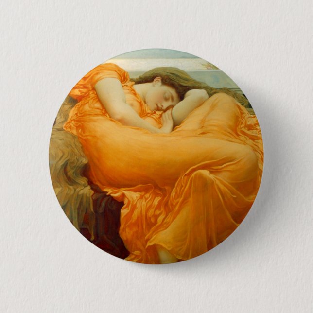 Flaming June by Frederick Leighton 6 Cm Round Badge (Front)