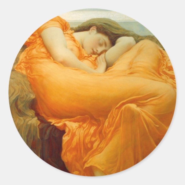 Flaming June by Frederick Leighton Classic Round Sticker (Front)