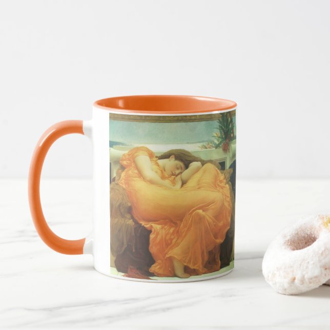 Flaming June by Lord Frederic Leighton Mug (With Donut)