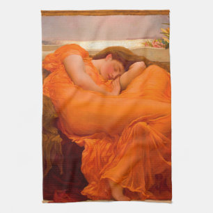 Flaming June by Lord Frederic Leighton Tea Towel