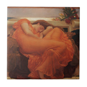 Flaming June by Lord Frederic Leighton Tile