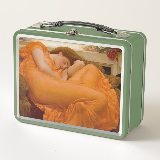 Flaming June by  Sir Frederic Leighton Metal Lunch Box (Front)