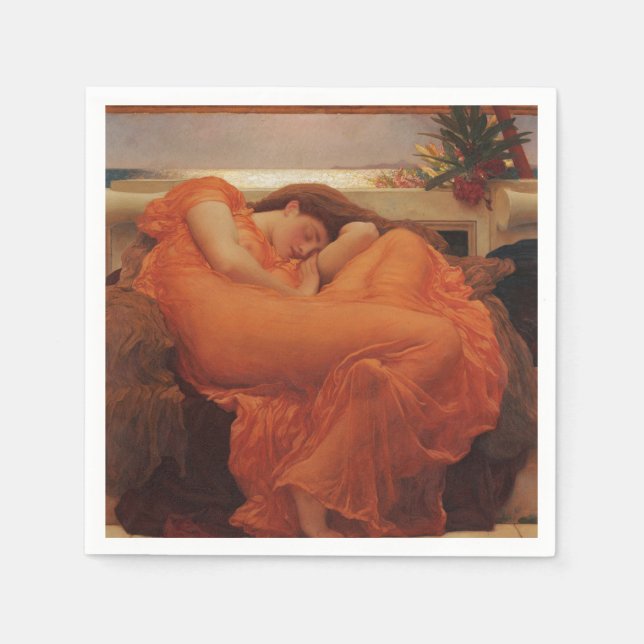 Flaming June Frederic Leighton Fine Art Print Napkin (Front)