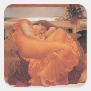 Flaming June Square Sticker