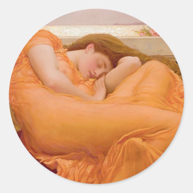Flaming June Vintage Classic Round Sticker (Front)