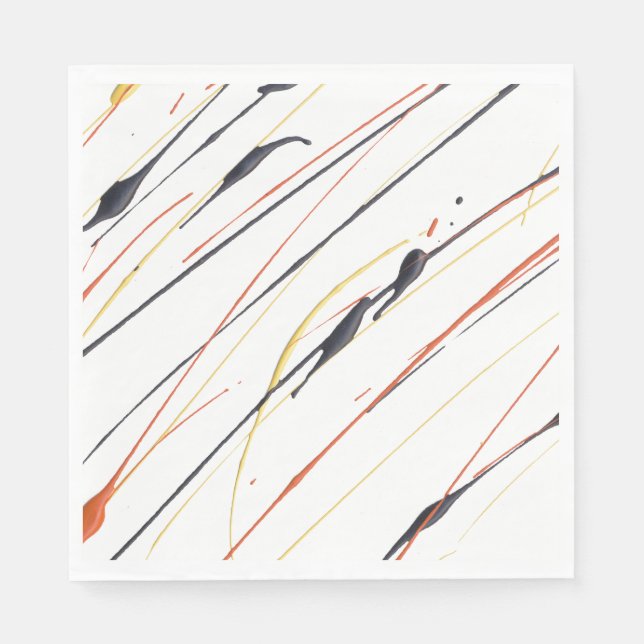 Flaming Leather Paint Splatter Paper Napkins (Front)