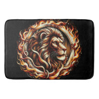 Flaming Lion in Ring of Fire Flames Astrology 