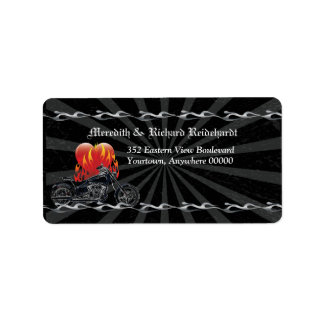 Flaming Love Biker Address Label