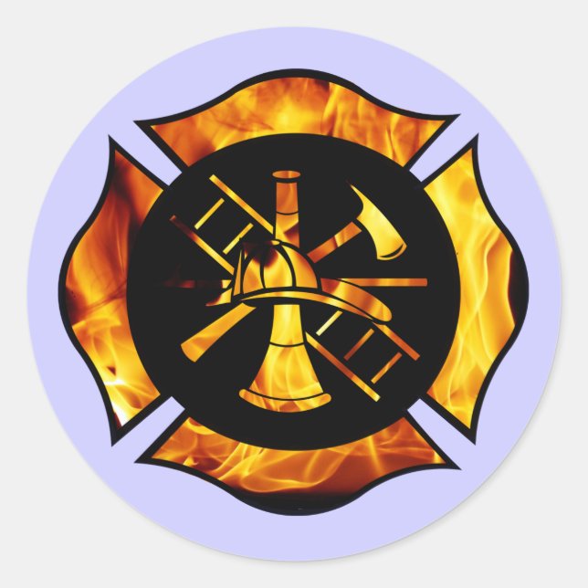 Flaming Maltese Cross New - Sticker (Front)
