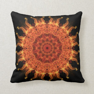 flaming mandala cushion