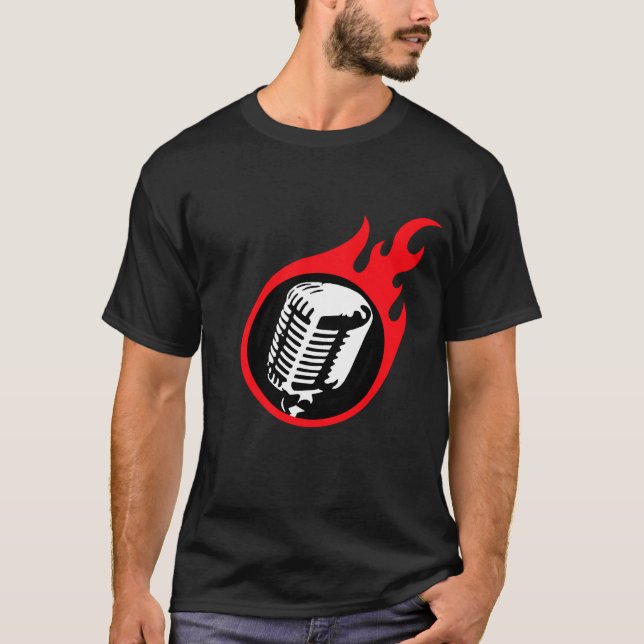 Flaming Mic T-Shirt (Front)