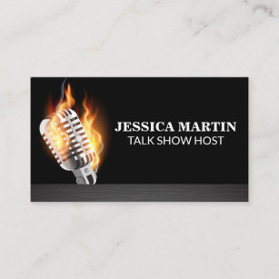 Flaming Microphone Business Card