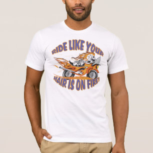 Flaming Motorcycle Skull T-Shirt