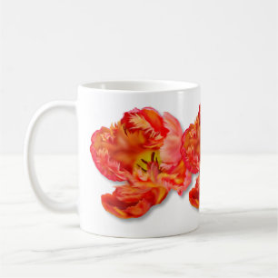 Flaming Orange Parrot Tulip Digital Art Coffee Mug