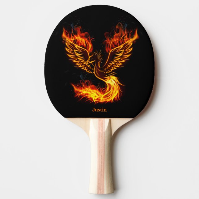 Flaming Phoenix Personalised  Ping Pong Paddle (Front)