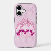 Flaming Pink Skulls