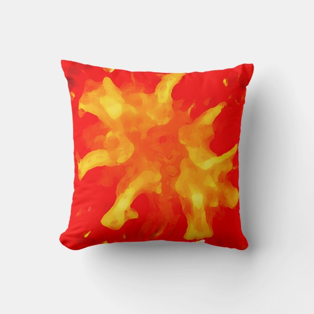 Flaming red pop art tomato cushion (Front)