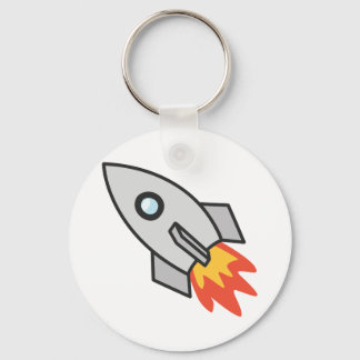 Flaming rocket key ring