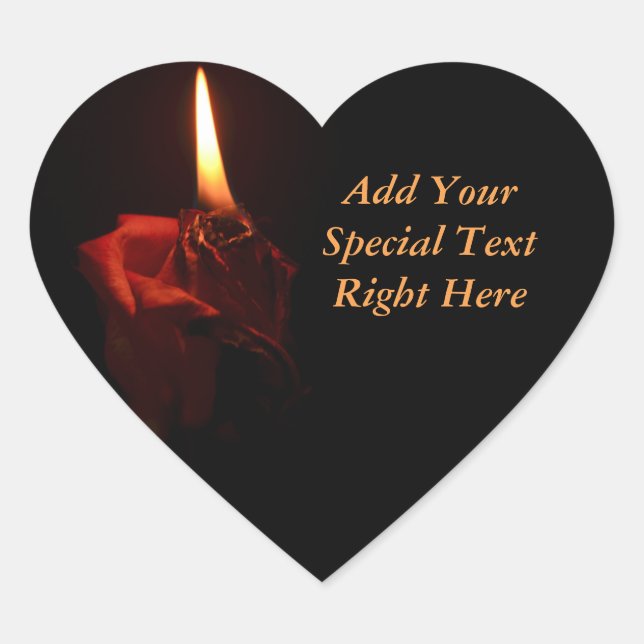 Flaming Rose Heart Sticker (Front)