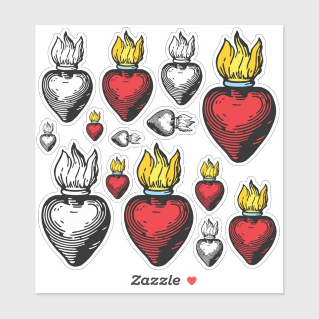 Flaming Sacred Heart 6" x 6" Sheet (Sheet)