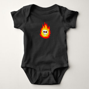 Flaming Skull Baby Top
