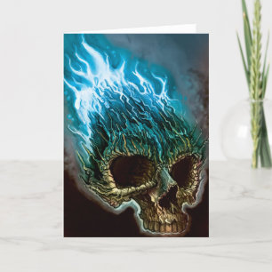 Flaming Skull Card