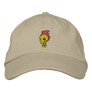 Flaming Skull Embroidered Hat