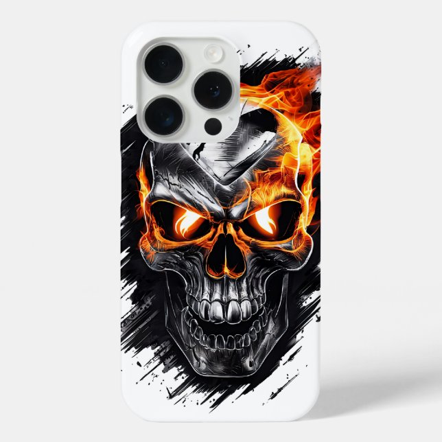 Flaming skull metallic #1 Case-Mate iPhone case (Back)