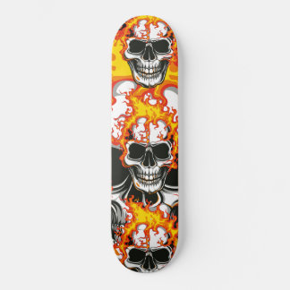 Flaming Skull On Fire Skateboard