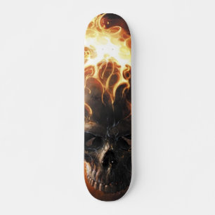 Flaming skull pattern1 skateboard