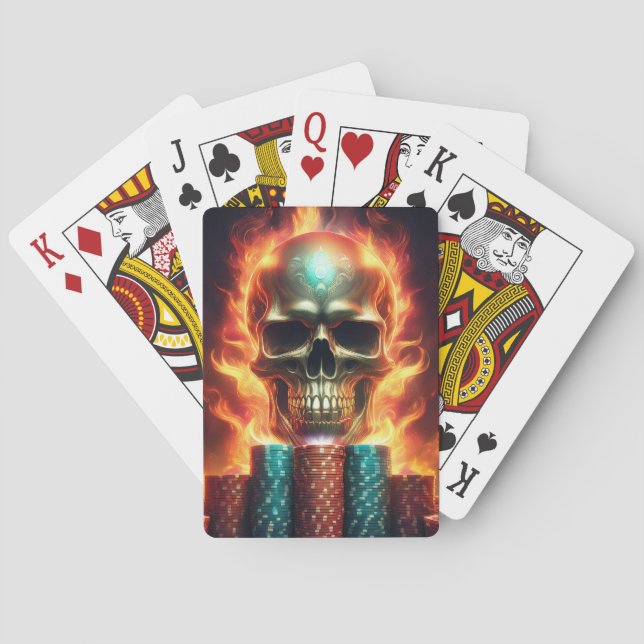 Flaming Skull Playing Cards (Back)