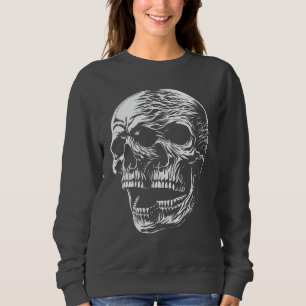Flaming Skull Scream - Dark Gothic Skull Sweatshirt