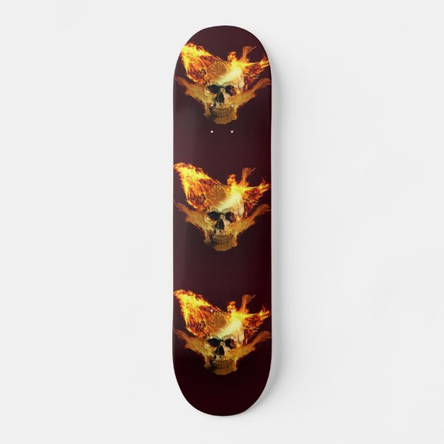 Flaming Skull Skateboard (Front)