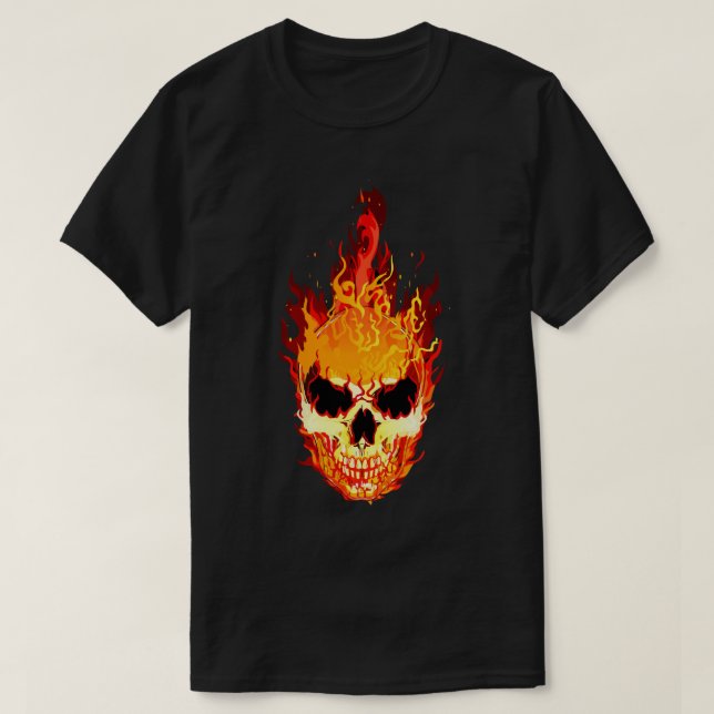 Flaming Skull T-Shirt (Design Front)