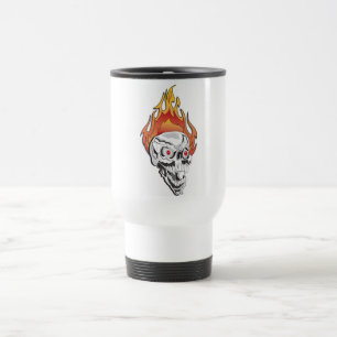 Flaming Skull Travel Mug