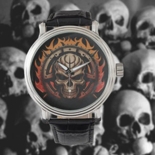 Flaming Skull Watch