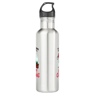 Flaming Snowman Christmas Insulated Holiday 710 Ml Water Bottle