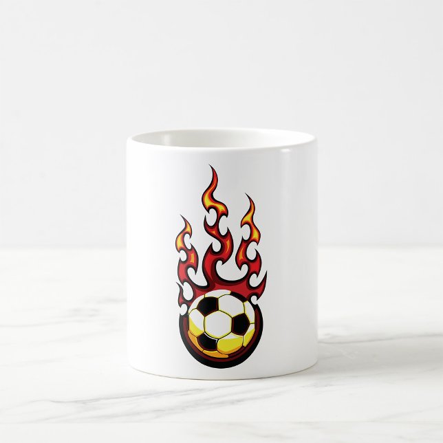 Flaming Soccer Ball Hot Fire Sports Coffee Mug (Creator Uploaded)