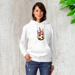 Flaming Soccer Ball Hot Fire Sports Hoodie