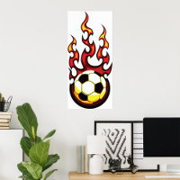 Flaming Soccer Ball Hot Fire Sports