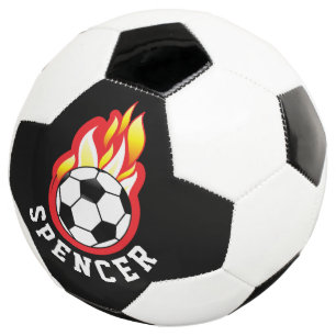 Flaming Soccer Ball Personalised